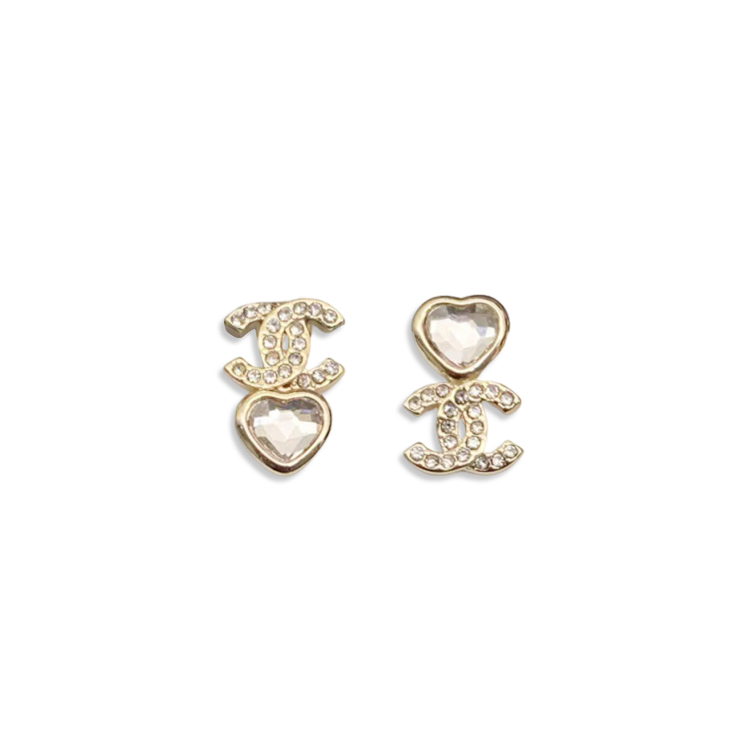 Ch**el cc heart-shaped earrings abg246